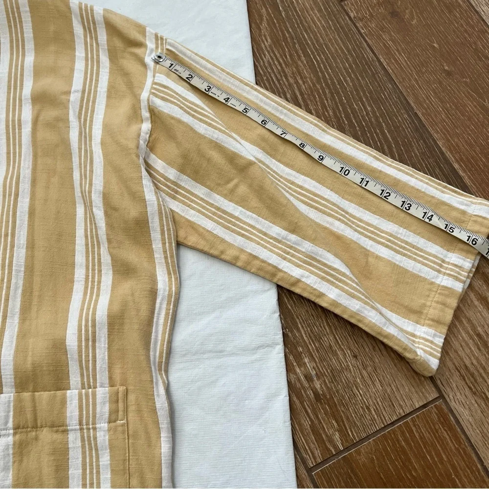 Eileen Fisher Reed White Stripe Kimono Duster Robe Coat